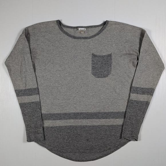 Smartwool Akamina Crew Neck Sweater Women’s M Gray Pocket Stripe Merino Wool - Picture 4 of 15
